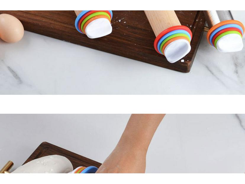 Adjustable Stainless Steel and Beech Wood Rolling Pin - Thickness Control for Dough Kneading