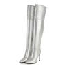 Sequined Women's High Boots Winter Shoes Gold Silver Heels Western Over the Knee Boots Pointed Party Shoes Lady Large Size 48