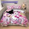 Unicorn Friends Fantasy Land Print 3Pcs Bedding Setduvet Cover With 2 Bedropillowcase Home Birthday Gift