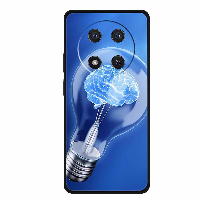Чехол для Honor X9c X 9 c Цветочки Черный Силикон ТПУ Мягкая Задняя Крышка Для Honor Magic 7 Pro Magic7 5G lite Чехол для Телефона Funda