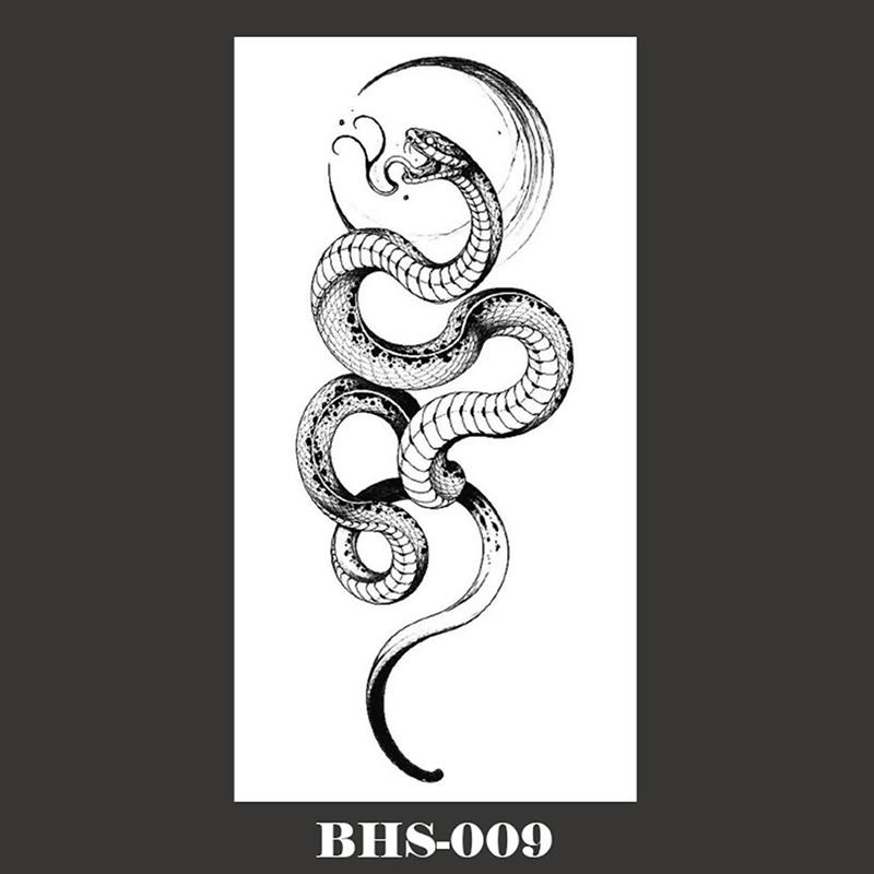 1шт черная змея водонепроницаемый поддельные татуировки временные татуировки наклейки
