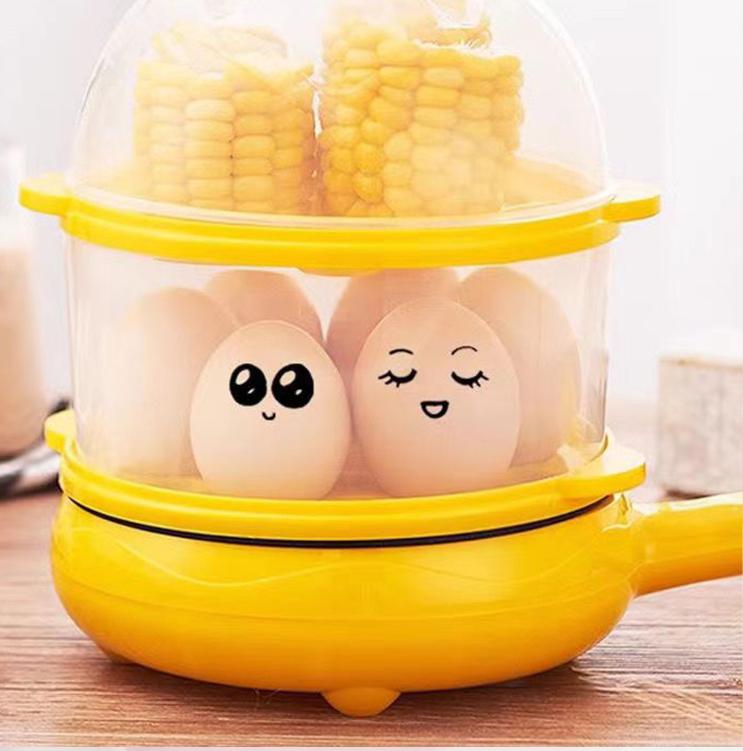 Электрическая сковорода с антипригарным покрытием для яиц и яичных клецок, компактная сковорода для приготовления завтраков, подключаемая к электросети.