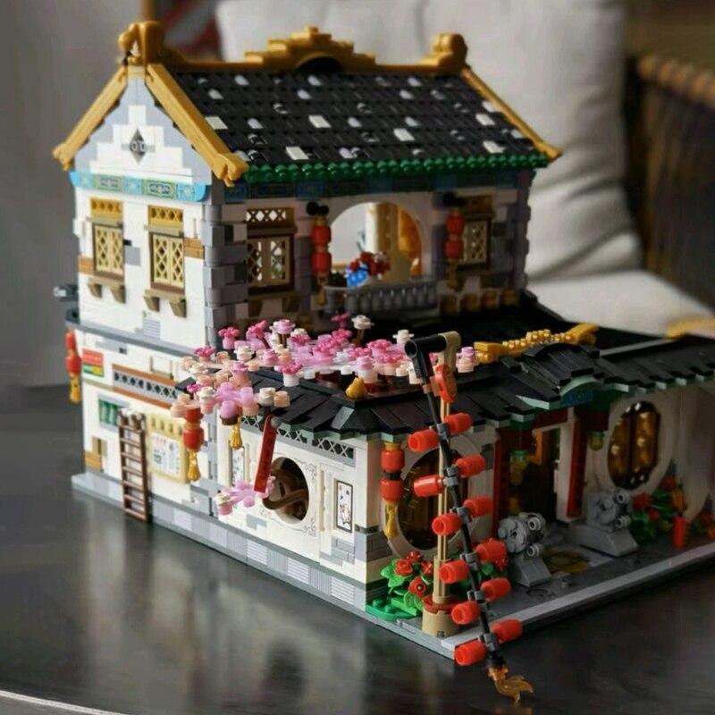 LOZ архитектура весенний фестиваль воссоединение ужин двор дом семейный мини-блоки кирпичи строительные игрушки для детей подарок без коробки