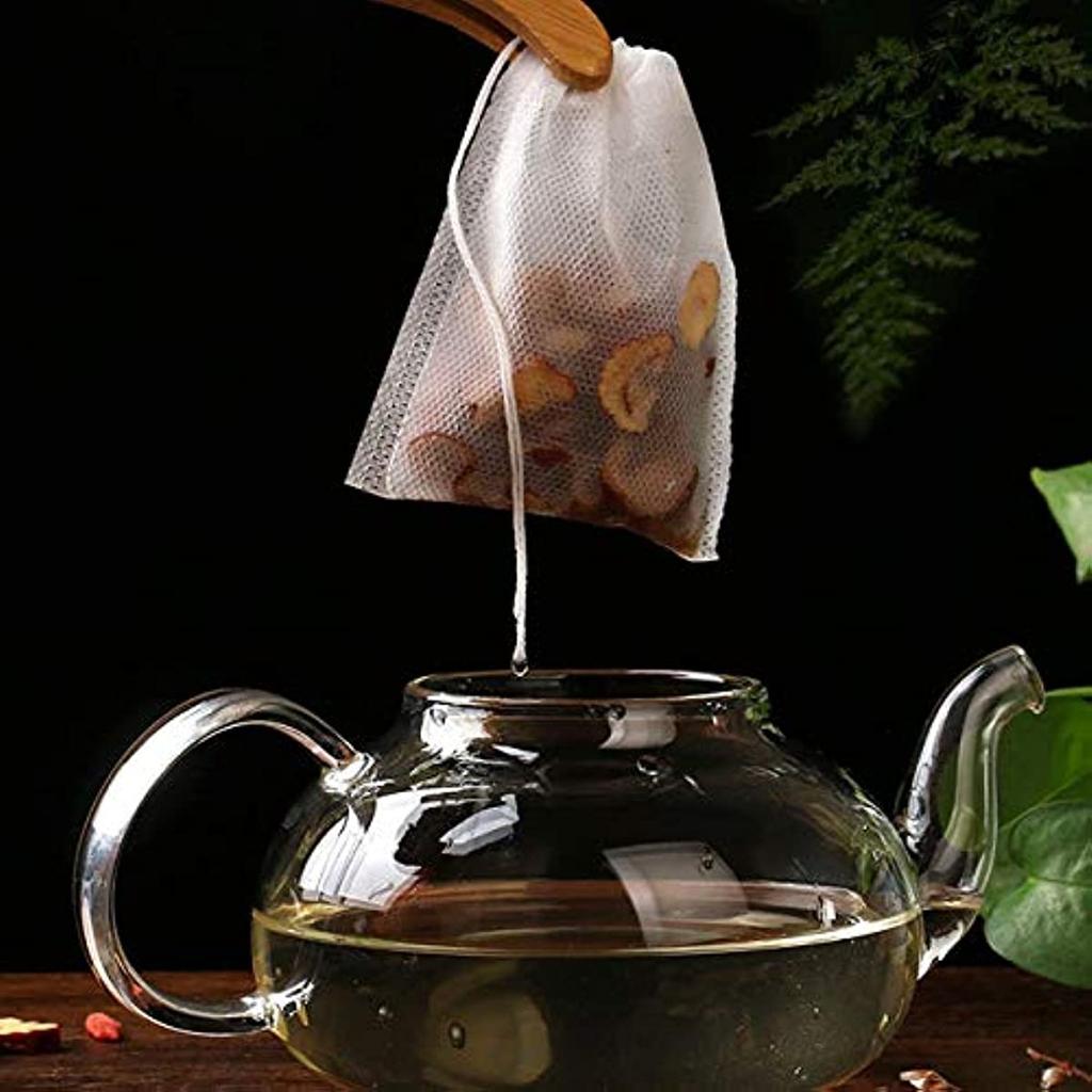 100Pcs Disposable Tea Bags For Loose Leaf Tea, Empty Tea Bags For Loose Tea With Drawstring, Natural Tea Filter Bags For Loose Tea (3.54 X 2.75 Inch)