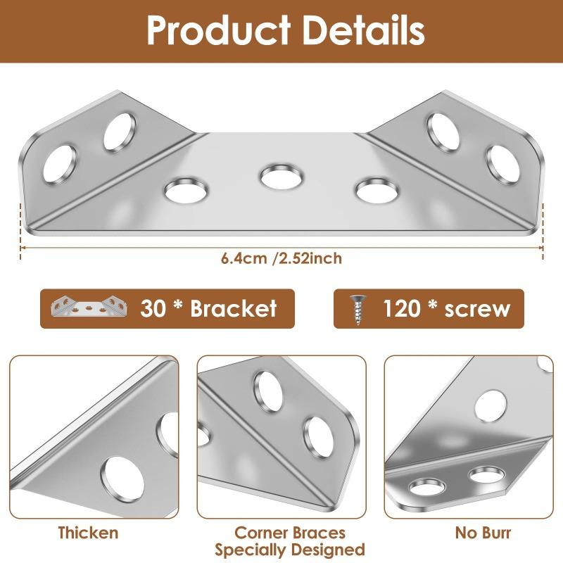 40 шт. Набор угловых соединителей для мебели, металлический трапециевидный угловой кронштейн, треугольная угловая скрепка, опора для ящика стула, полки