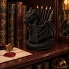 Детальный держатель для ручек в виде скульптуры, 3D-печатный готический держатель-дракон, Спиральная фигурка, Стаканчик для канцелярских принадлежностей, Офисный декор, Фантазийный настольный органайзер, Хэллоуинский настольный декор