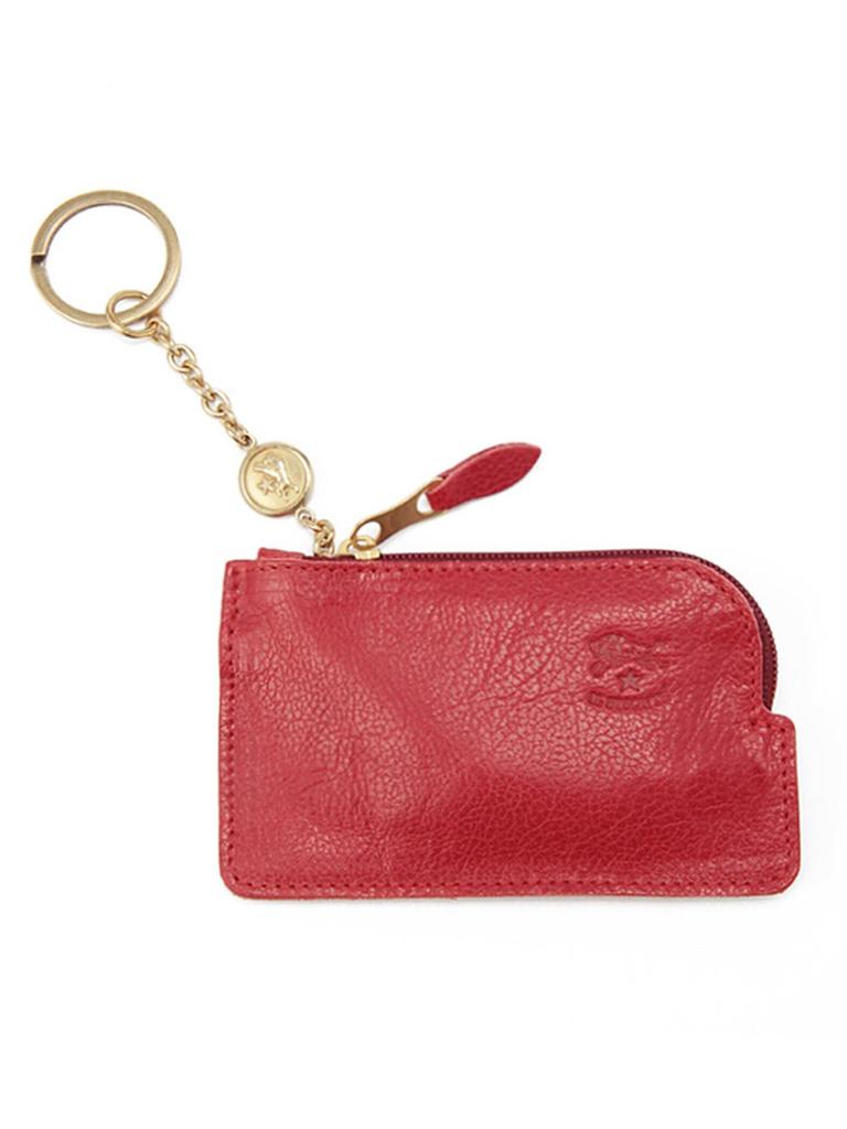 Coin Case Coin Purse Leather Genuine Leather Cowhide Unisex Red Red [IL BISONTE] Women's Men's