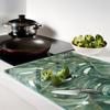 Glass Kitchen Chopping Board with Decorative Monstera Graphics 80x52 cm
