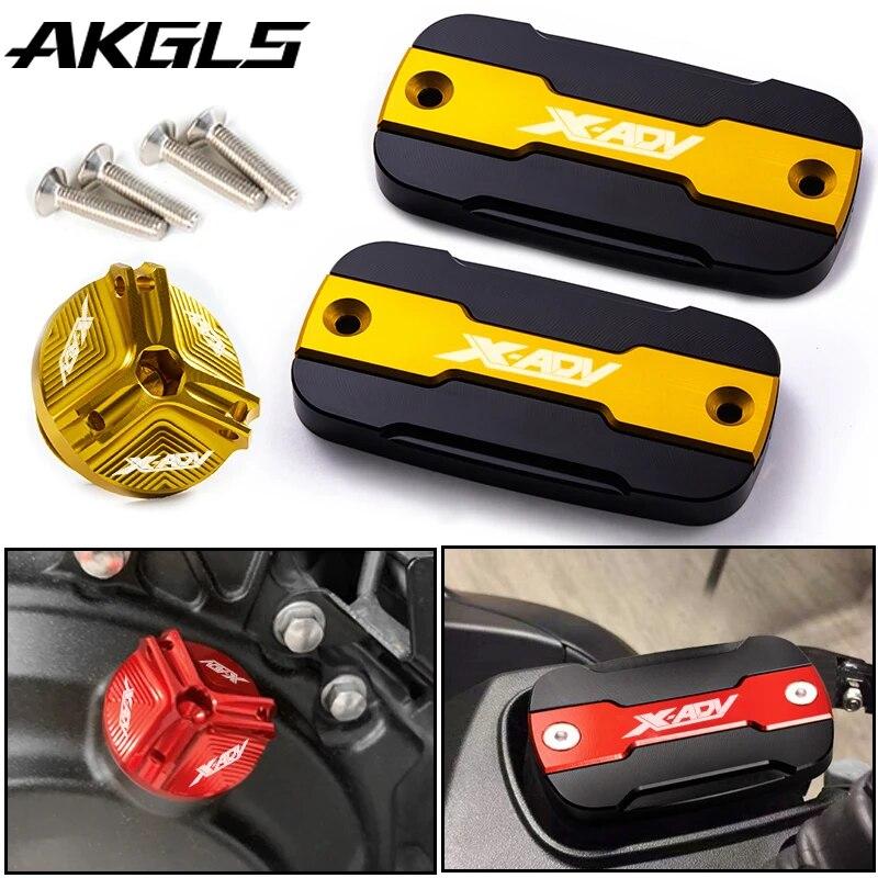 For HONDA XADV 750 X-ADV 750 X ADV 300 750 1000 2017-2022 Motorcycle Front Brake Fluid Tank Cap + Filling Port Cap Accessories