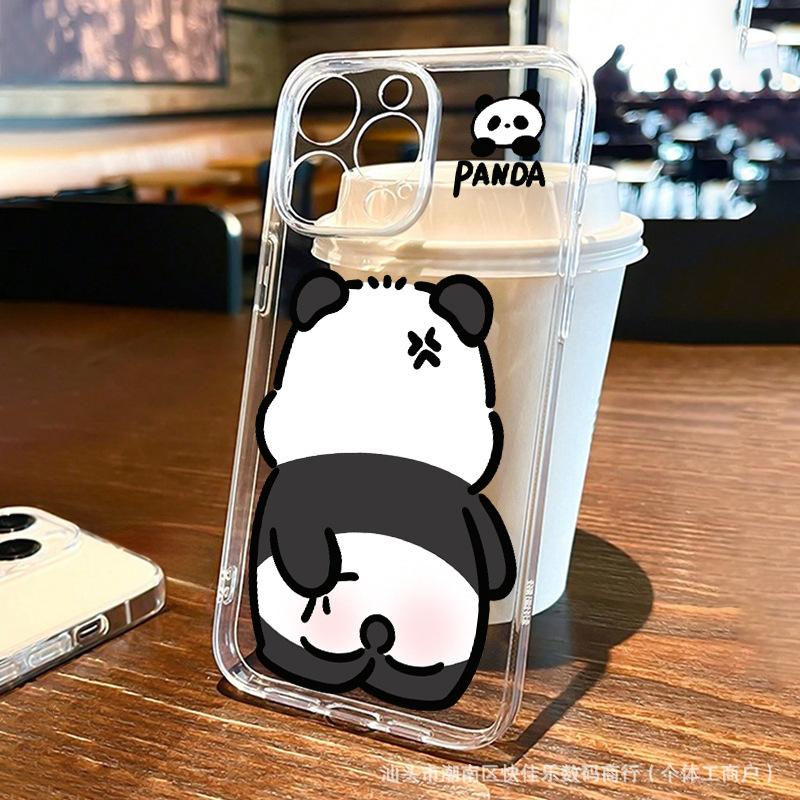 Черно-белая панда совместима с чехлами для телефонов iPhone 16 Pro Max и iPhone 11/12/13/14/15 Pro Max x/xs