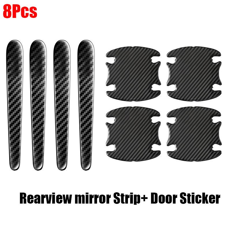 14 шт. Защита от царапин на чашки ручек дверей автомобиля, наклейки из углеродного волокна, защитная полоса для зеркал заднего вида, для автомобиля, автоаксессуары