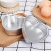 3 Inch Heart Shaped Cake Pan Mold Solid Bottom Aluminum Alloy Chocolate Cake Pan Silver Tin Baking Mold Mould