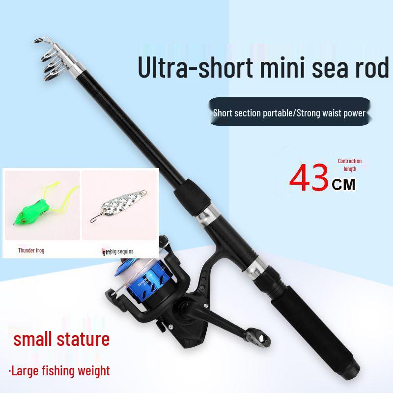 43см Портативный Мини Телескопический Набор Удилищ для Спиннинговой Рыбалки для Начинающих