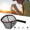 Fishing Net Bag Aluminium Alloy Handheld Diddlenet Lure Portable Small Hand Brailer(red )