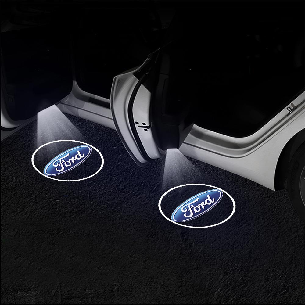 AAAMY1 1/2/4PCS Led Car Styling Door Welcome Light Projector Lamp Decor Accessories For Ford Focus Mustang Ranger Fusion Mondeo Kuga ST