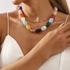 Resin Stone Beads Choker Necklace Women Multilayer Beach Holiday Neck Jewelry Gift