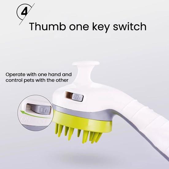 Насадка для душа для собак Yousheng, распылитель, душевая лейка для питомцев с массажной щеткой, мягкий груминг, щетка для душа для собак для душевой штанги в ванной, купание собак и кошек