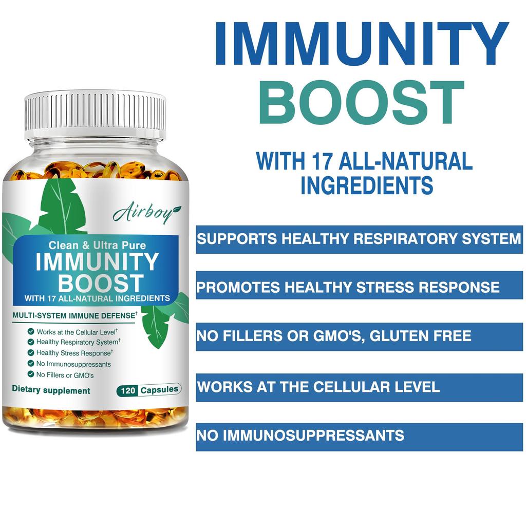 Airboy - Vitamin C, Zinc, and Elderberry Blend Capsules - Respiratory Health