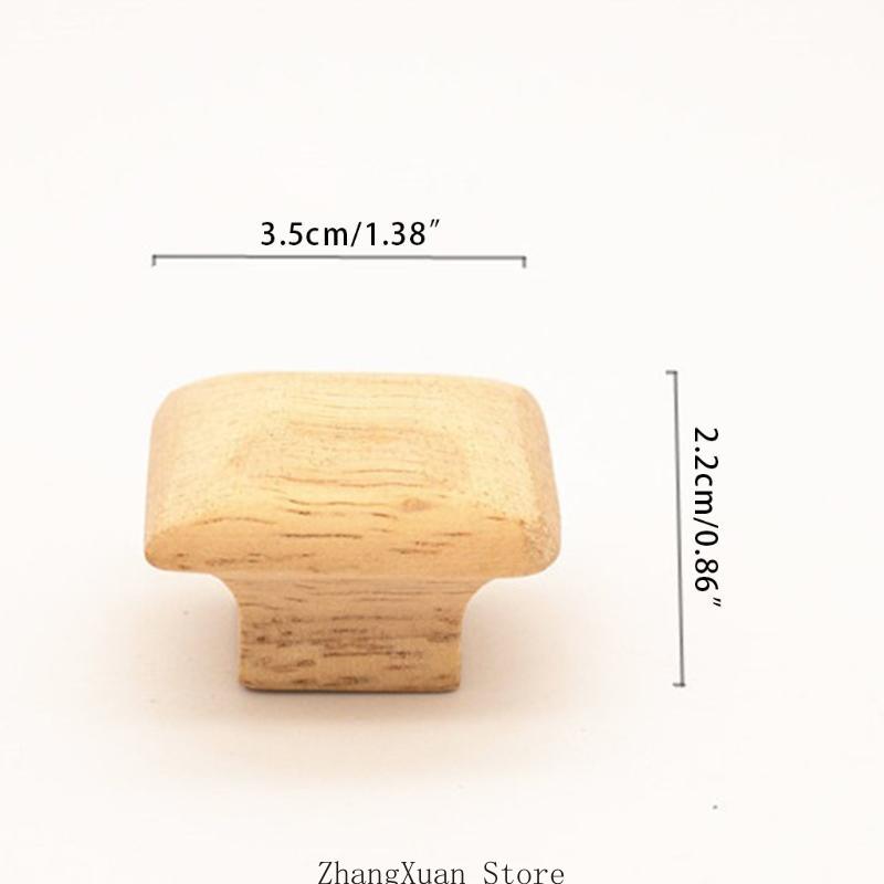6 Pieces Natural Wardrobe Knob Rounded Corners Cabinet Drawer Handle 3XUF