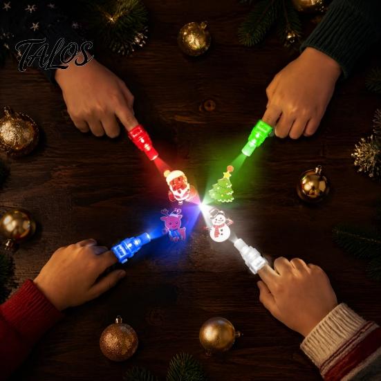 Новогодние принадлежности для вечеринки, Кольца-проекторы на палец, Светодиодные светильники, светящиеся в темноте, Случайные проекторы света, Мини-проекторы с рождественскими узорами, Подарки, Сувениры
