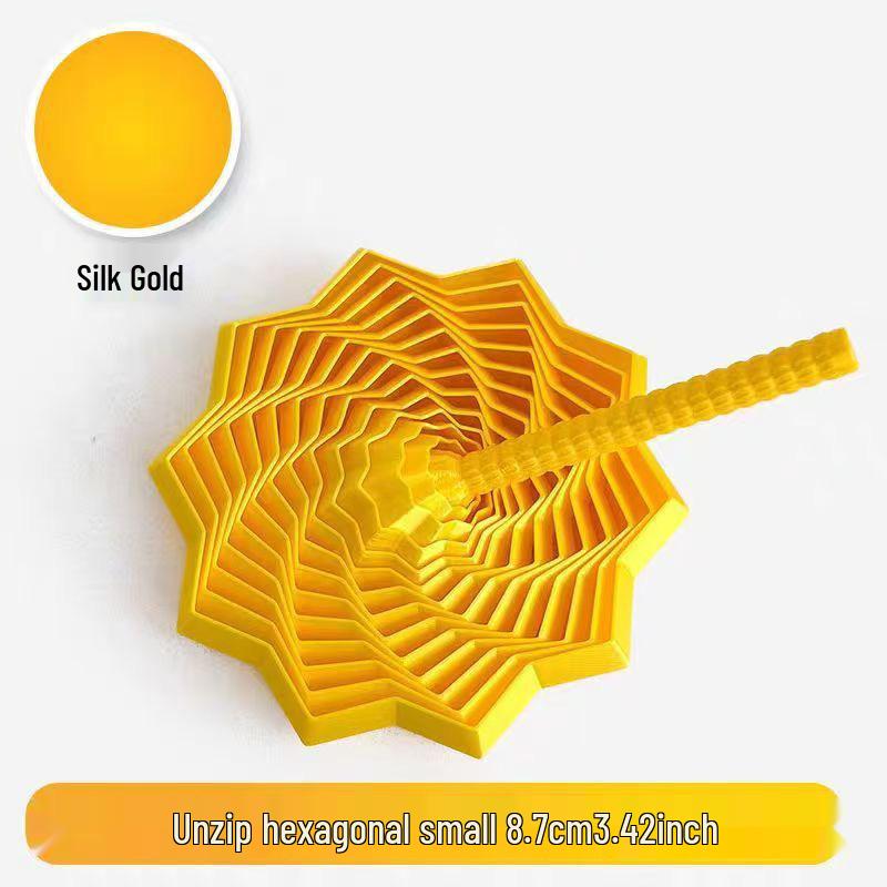 3D Printed Radish Tower Fidget Toy: Stress Relief and Optical Illusion Polygonal Design with Handle