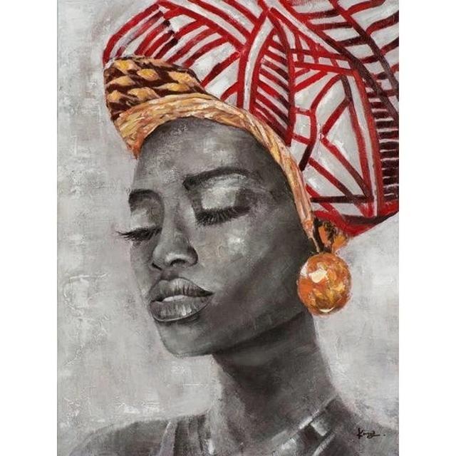 Abstract African Girl Canvas Painting Graffiti Art Posters and Prints Wall Art Pictures for Living Room Wall Decoration Cuadros