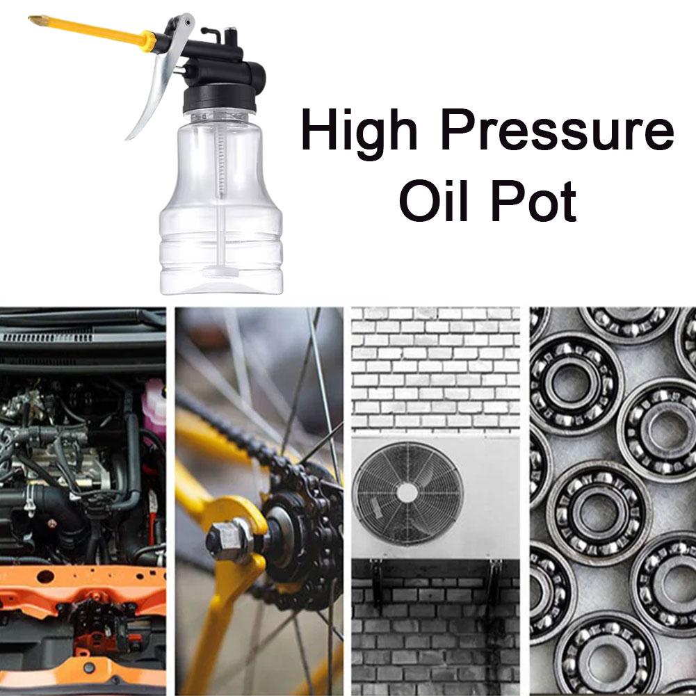 250ml High Pressure Pump Oiler Oil Tank High Pressure Hand Oiler Metal Tools Spray Gun Tool Repair Auto Lubricator Hardware D6J1
