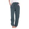 Женские весенние модные универсальные однотонные повседневные брюки с карманами и завязками