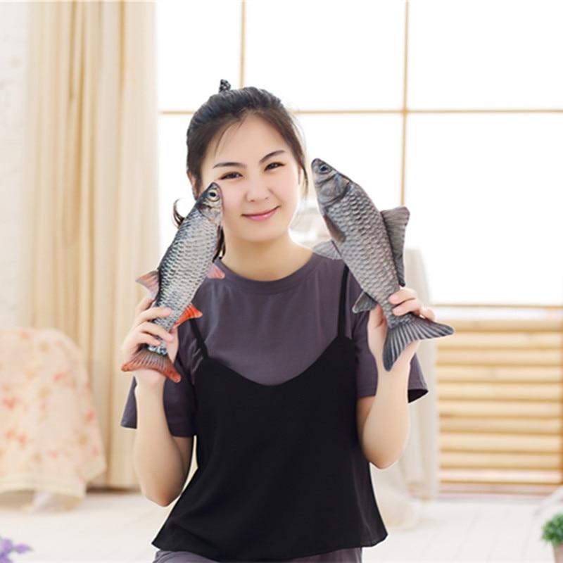 Funny Adorable Simulation Crucian Fish Plush Toy Stuffed Cartoon Animal Fish Pillow Little Fish Dolls For Baby Gift