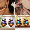 Colorful Halloween Themed Cartoon Ghost Pumpkin Pattern Women Earrings Acrylic