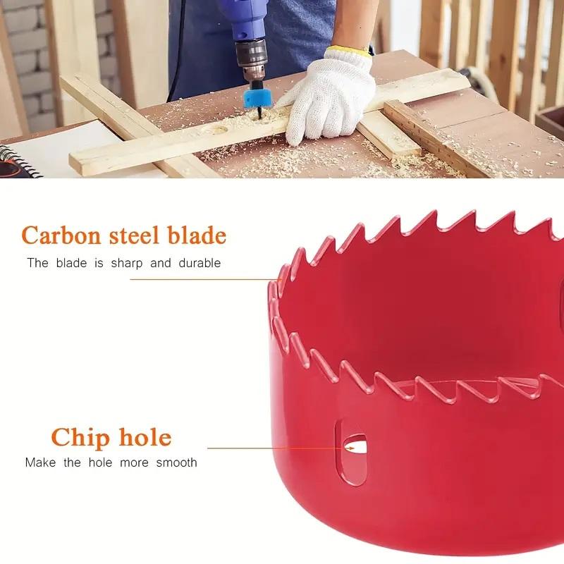 11pcs Hole Saw Set Hole Saw Kit With 8Pcs Saw Blades Durable Carbon Steel Metal Circle Power Drill Hole Cutter for Wood Plastic