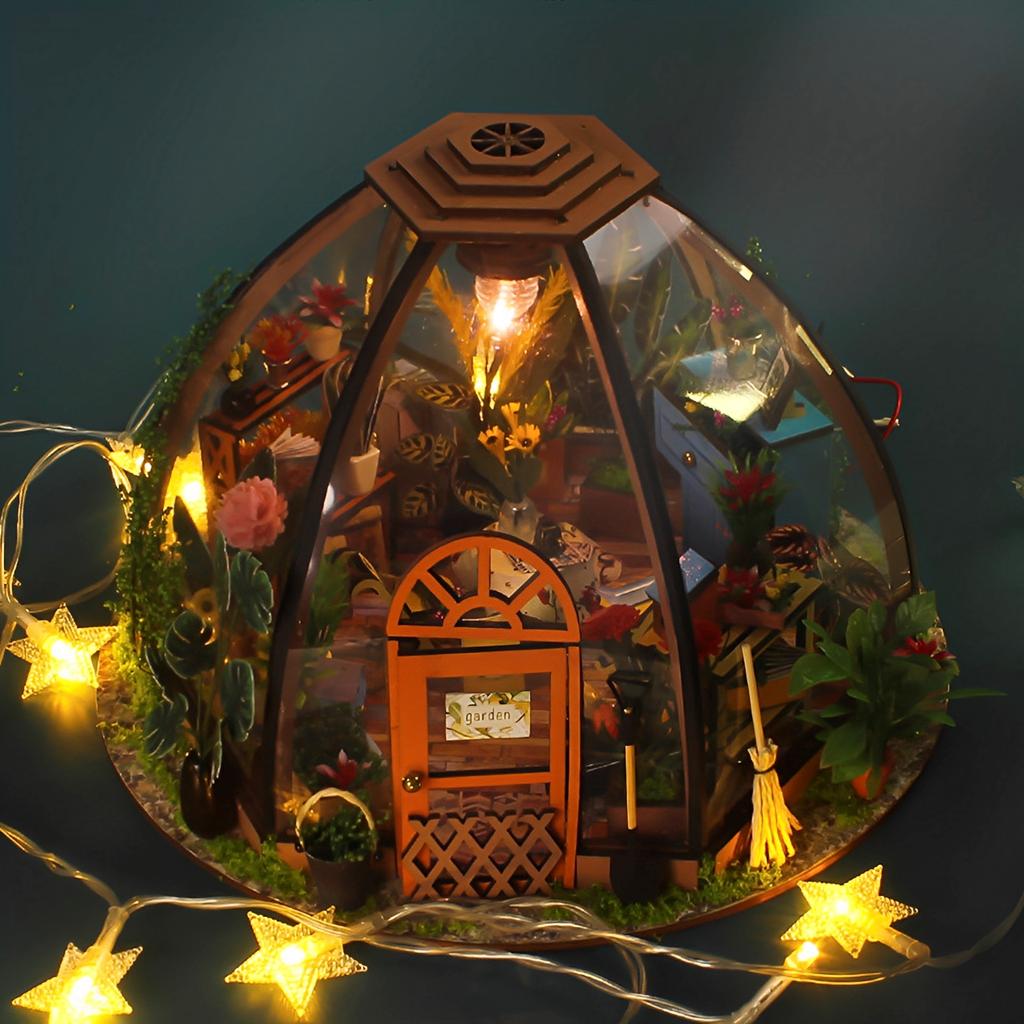 DIY Miniature House Kit with LED Light Creative Dollhouse Model with Furniture 3D Miniature Dollhouse For Adult Handmade Gifts
