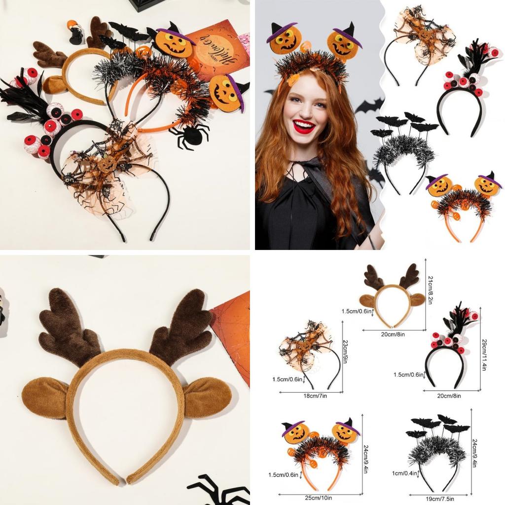 Halloween Hairband Festival Hair Band Spider Ghost Cosplay Hair Hoop DIY Masquerade Party Hair Accessories Cute Halloween Gift
