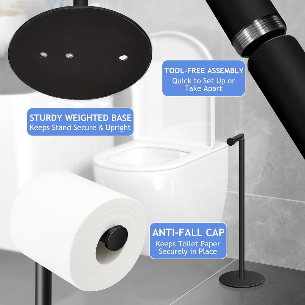 Держатель для туалетной бумаги с утяжеленным основанием, держатель для туалетной бумаги из нержавеющей стали, напольный органайзер для хранения бумаги для ванной комнаты