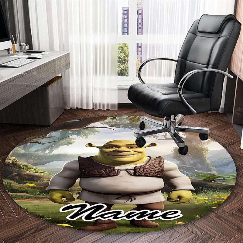 Customizable S-Shrek1 Round Non-Slip Carpet - Ideal for Garden, Picnic, Office, Perfect for Decoration, Suitable For All Seasons