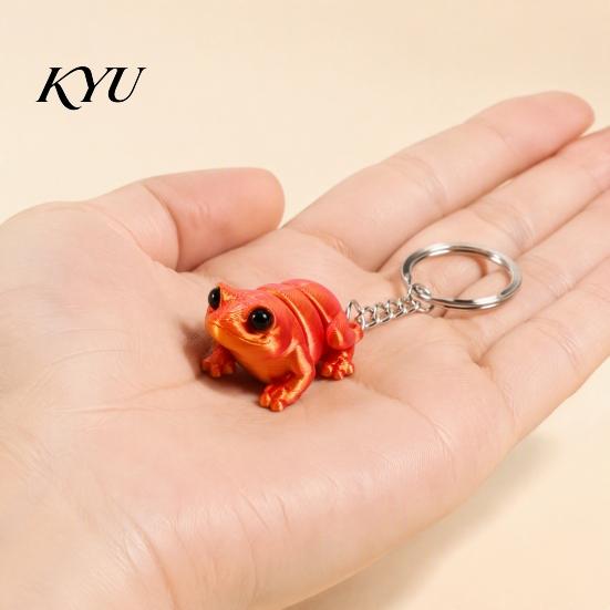Animal Shaped Key Chains 3D Printed Articulated Frog Keychain, Pendant Backpack Accessory, Keychain Bag Charm with Ring, Gift for Fog Lovers