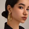 INS style латунные модные темпераментные женские универсальные серьги-гвоздики 18-каратное золото преувеличенная индивидуальность длинные серьги-листья