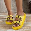 Fashion Fashion Buckle Thick Platform Slippers Women Home Soft Sole Slides Sandals Woman 2024 Summer Non Slip Beach Flip Flops Zapatos