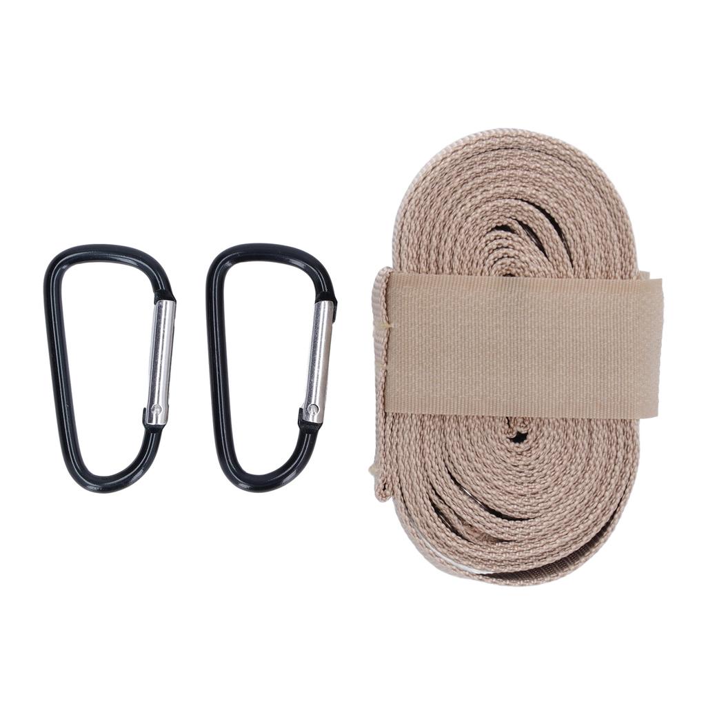 Camping Storage Strap 10.17ft Long Durable Nylon Adjustable 7 Round Holes Widely Used Hammock Straps with 2 Carabiners