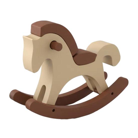 3D Printed Rocking Horse Figurine Miniature Cartoon Rocking Horse Keychain Statue Home Office Living Room Desktop Decoration Ornament