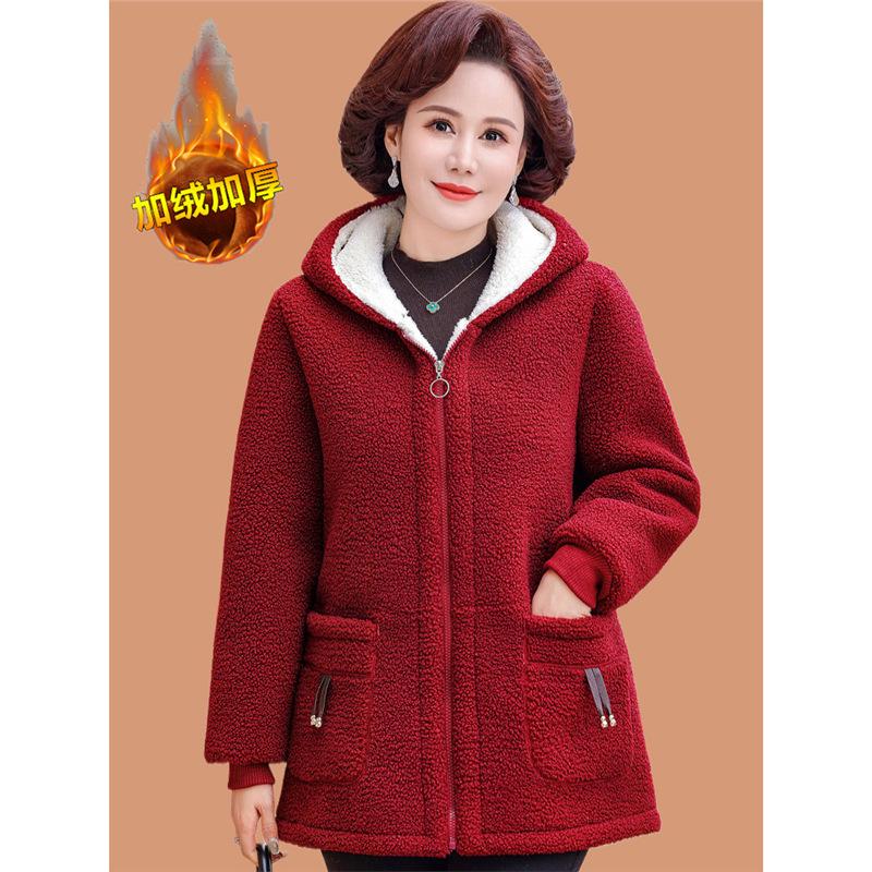 Зимнее пальто на флисовой подкладке больших размеров для женщин среднего и пожилого возраста