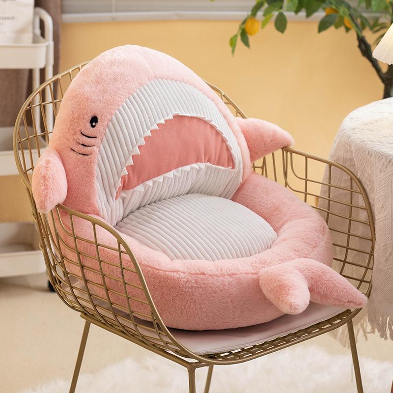 Милая мультяшная подушка-акула для дивана, дома, плюшевая татами, для офиса, спальни, талии, автомобиля, дорожная подушка, детский подарок для девочки, украшение для дома