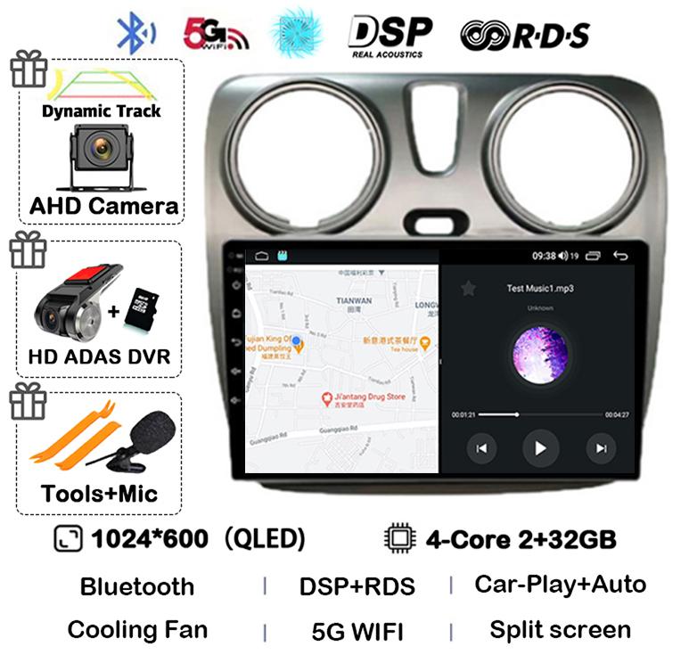 Android 14 Auto Carplay Car Radio для Renault Lodgy Dacia Dokker 2012 - 2020 Мультимедийный видеоплеер Навигация GPS 360 камера