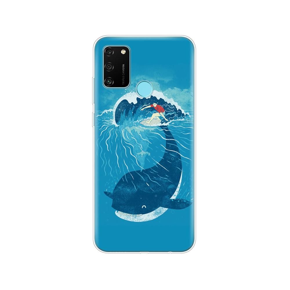 Чехол для HONOR 9A, чехол 6,3 дюйма; Мягкий силиконовый чехол из ТПУ для телефона Huawei Honor 9A 9 A MOA-LX9N, защитный чехол на заднюю панель, чехол Funda Shell