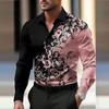2024 Autumn New Cross Border Foreign Trade Men's Digital Printing Fashion and Leisure Collar Men's Long Sleeved Shirt