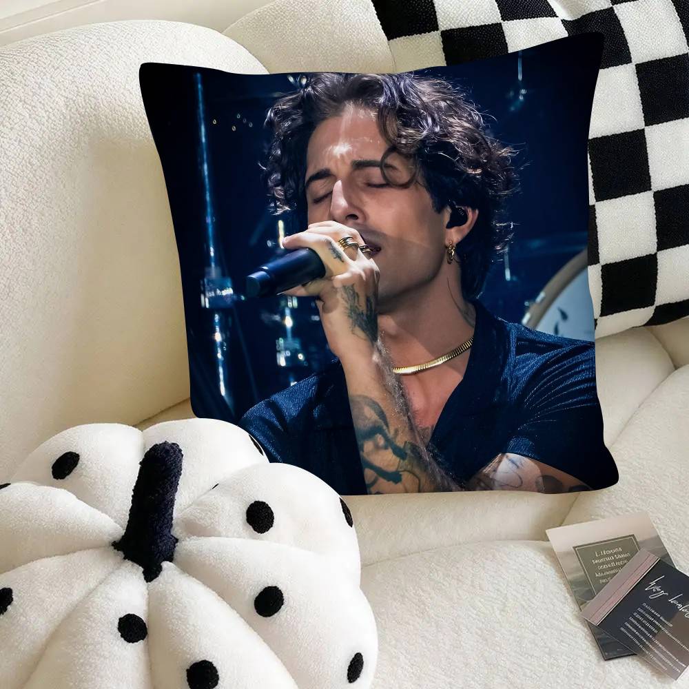 Singer Damiano David Pillow Case Fashion Square Pillowcase Bedroom Sofa Room Ins Decoration Leisure