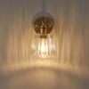 Nordic modern simple light luxury brass glass wall lamp Japanese retro living room bedroom headboard bathroom mirror headlight