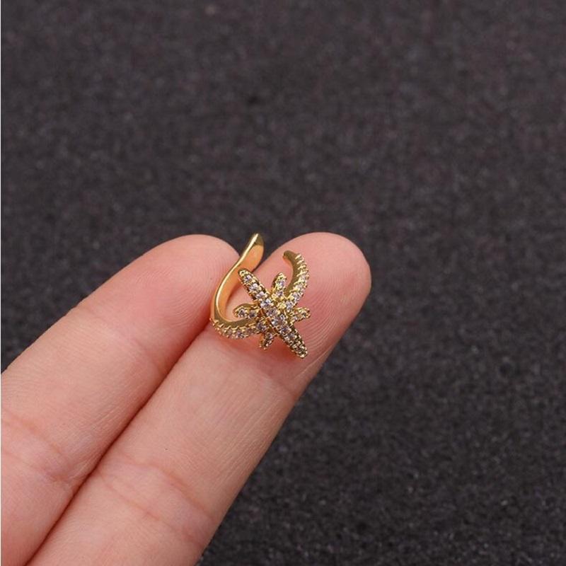 1 шт без пирсинга, блестящая нержавеющая сталь, хрящ, манжеты для ушей, кристалл, кубический циркон, зажим для ушей, ювелирные изделия