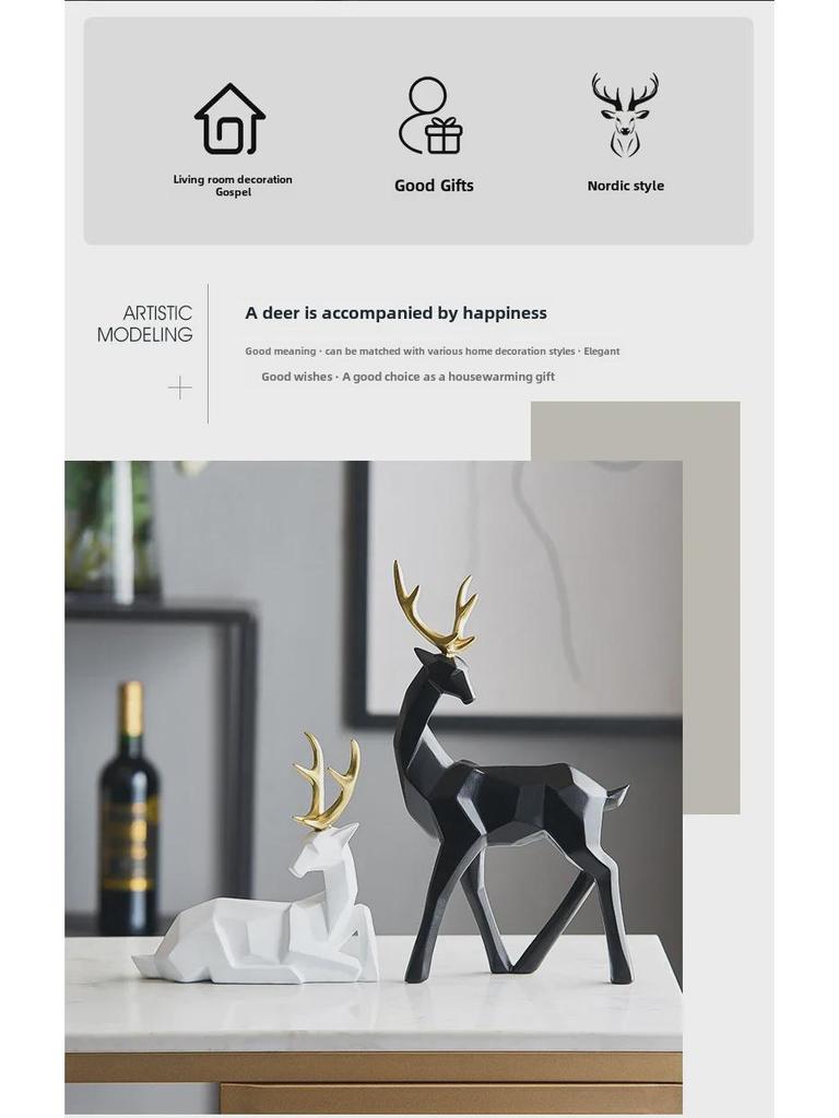 Украшения в виде оленей в скандинавском стиле для гостиной, телевизора, винного шкафа, офиса и домашнего декора