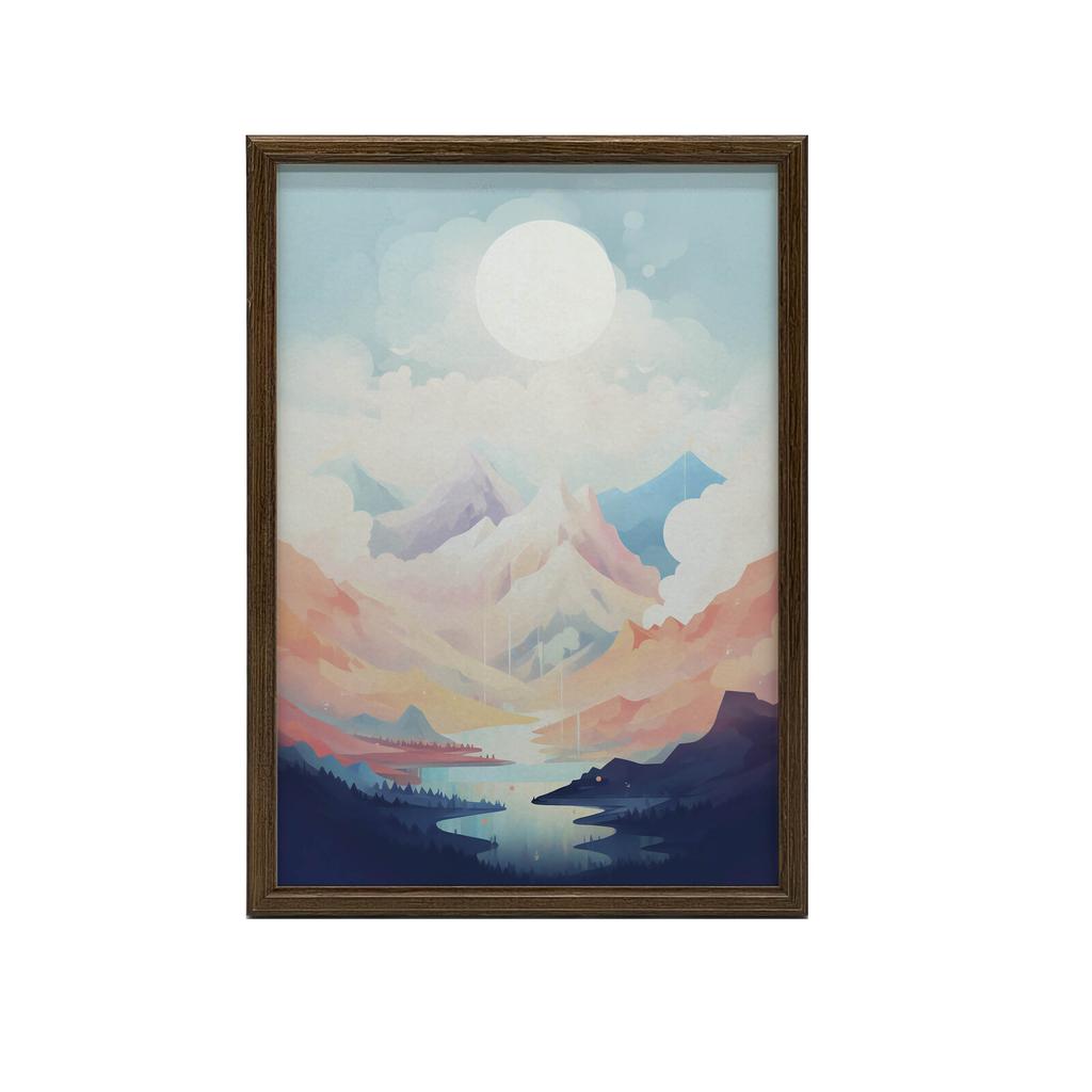 Pastelowa Melodia Gór Pastelowa Melodia Gór, 50X70 Cm, Bez Ramy, Płótno Premium Na Blejtramie